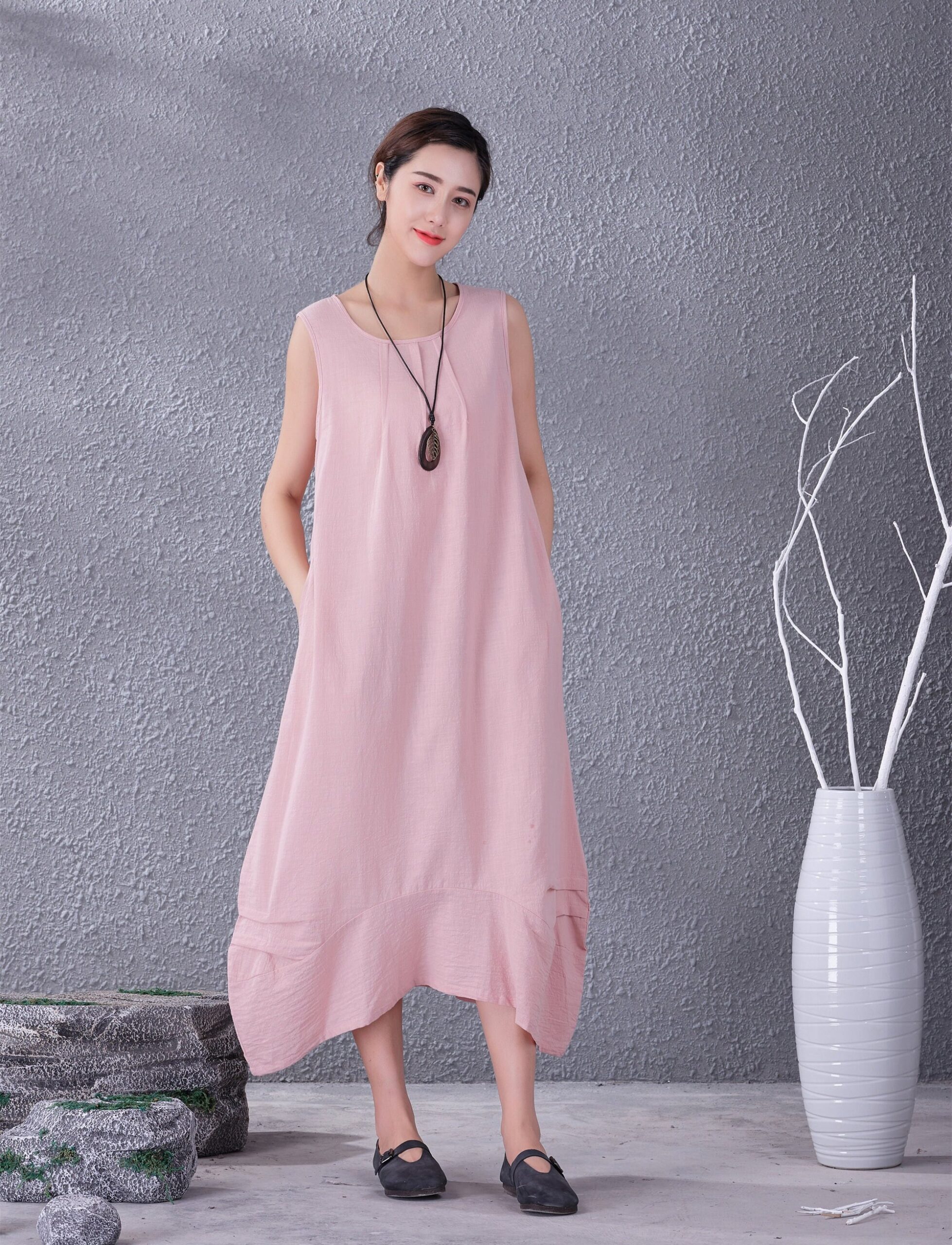 Clearance Summer Cotton Dress Casual Loose Soft Dresses