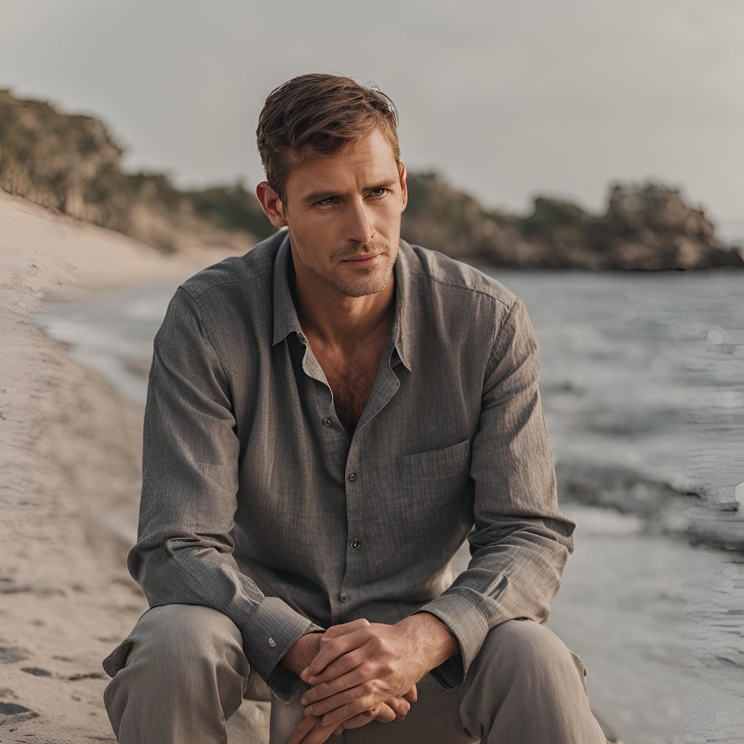 Dark gray mens shirt - Image 4