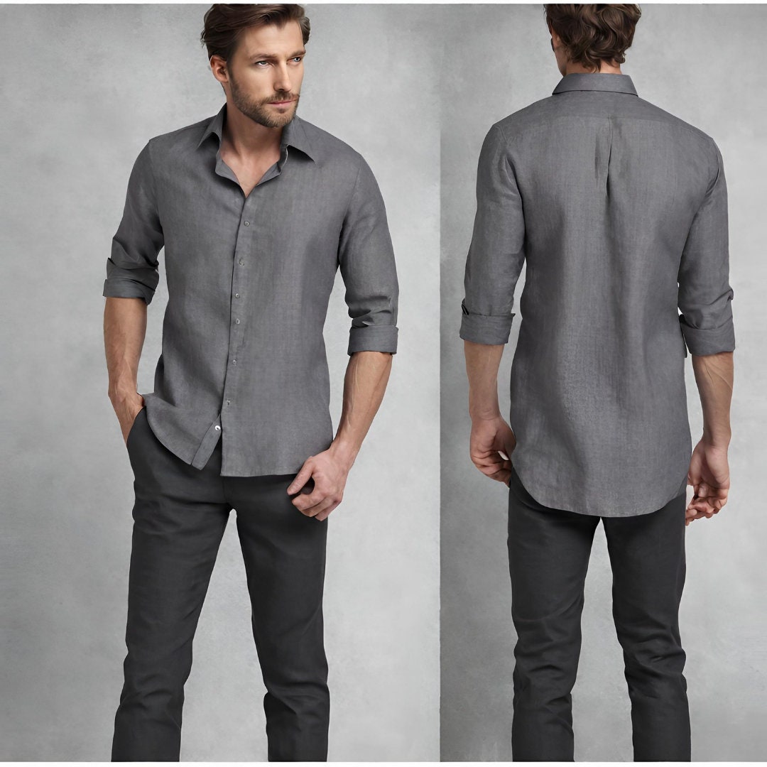 Dark gray mens shirt - Image 9