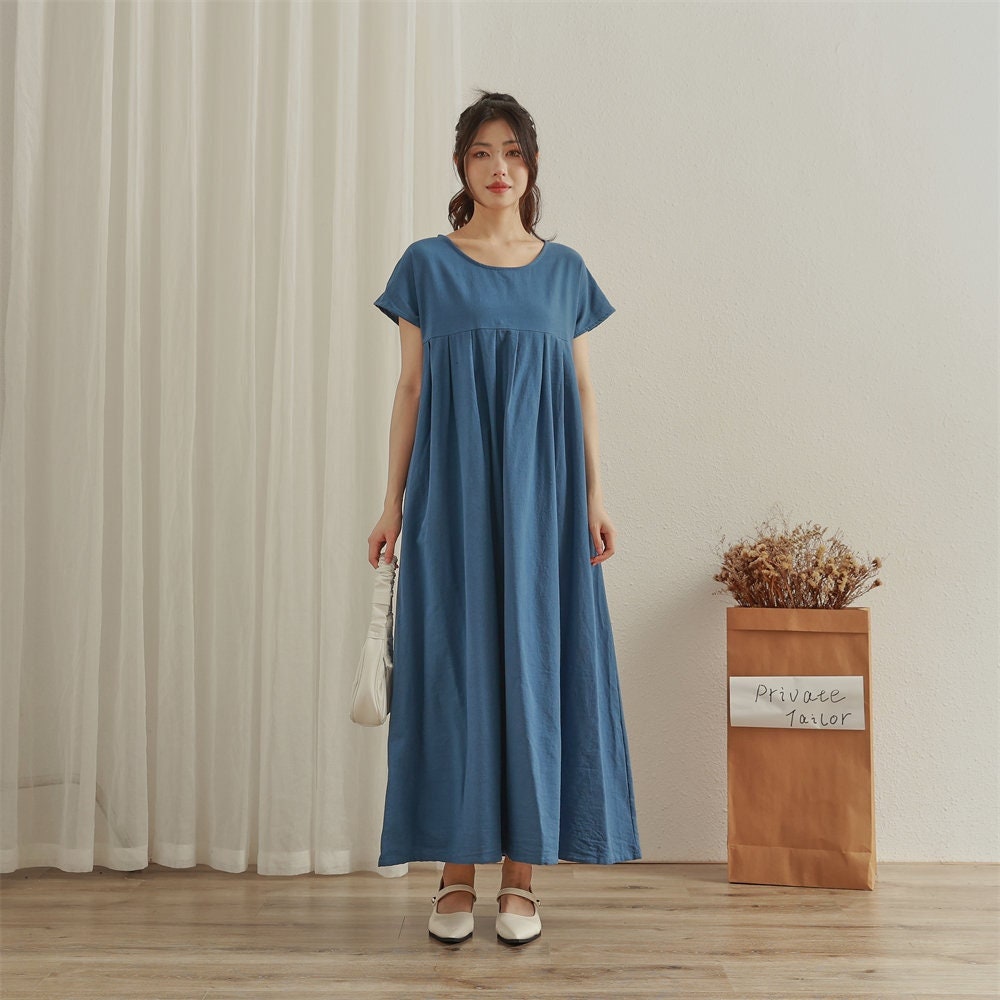 Summer Cotton Dress Soft Casual Loose Tunics