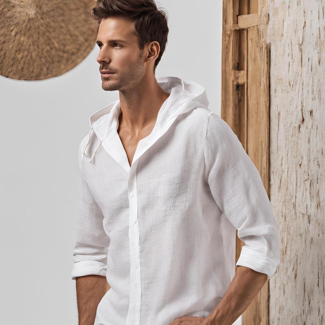 White linen hoodies